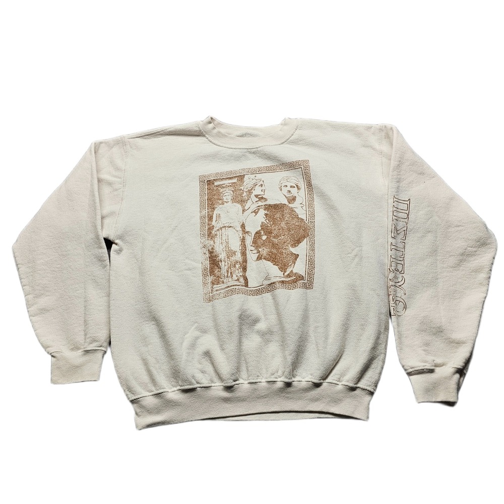 Golden Hour Sweatshirt Men XS/S Cream Greek Mythology Graphic Crew Neck Pullover